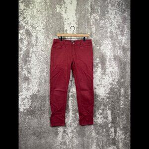A.P.C Jeans 30 Mens Red Chino Ankle Zip Straight 29" Inseam Flat Front